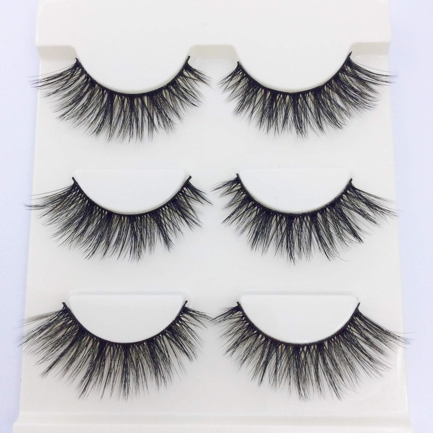 ASCHENPUTTEL Hair Imported Fibre Attractive 3D Mink Handmade Reusable Long Cross Makeup False Eyelashes Makeup Thick Natural Black Fake Eyelashes 3 Pairs(3D-03)