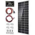 Topsolar Solar Panel Kit 100 Watt 12 Volt Monocrystalline Off Grid System for Homes RV Boat + 20A 12V/24V Solar Charge Contro