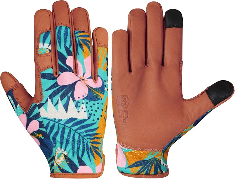 Escort Tools Ladies Leather Gardening Work Gloves Thorn Proof Touch Screen M