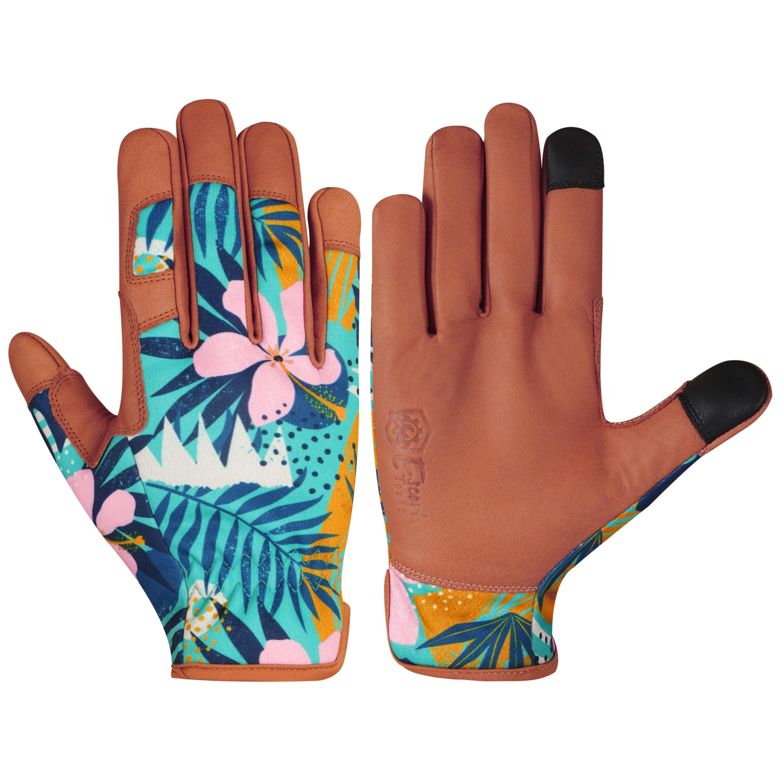 Escort Tools Ladies Leather Gardening Work Gloves Thorn Proof, Touch Screen, Multipurpose, Breathable High Dexterity Mechanic Heavy Duty Safety working Gloves For Women and Men (Green, M) — image 1