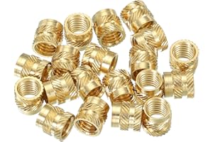 PATIKIL M8 Threaded Inserts M8x10x10mm, 20 Pcs Brass Heat Set Insert Female Threaded Inserts Metric Knurled Nuts Embedment Nu
