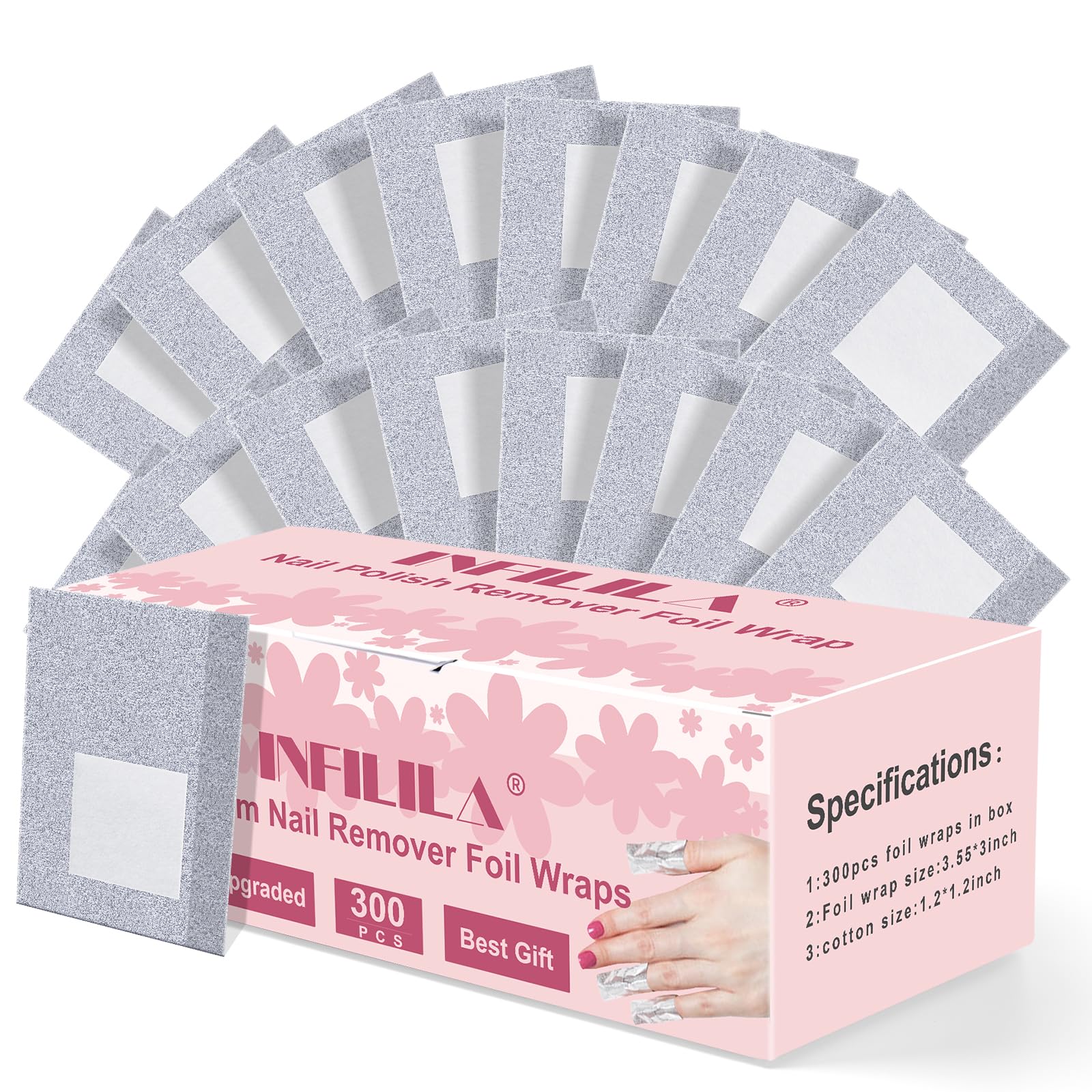 NXJ INFILILA Foil Nail Wraps - 300PCS Gel Nail