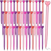 48 Pcs Valentine‘s Day Heart Shaped Ballpoint Pens Retractable Metal Ballpoint Pen with Black Ink Party Favor for Office School Classroom Valentine‘s Day Wedding Party Supplies, 4 Colors