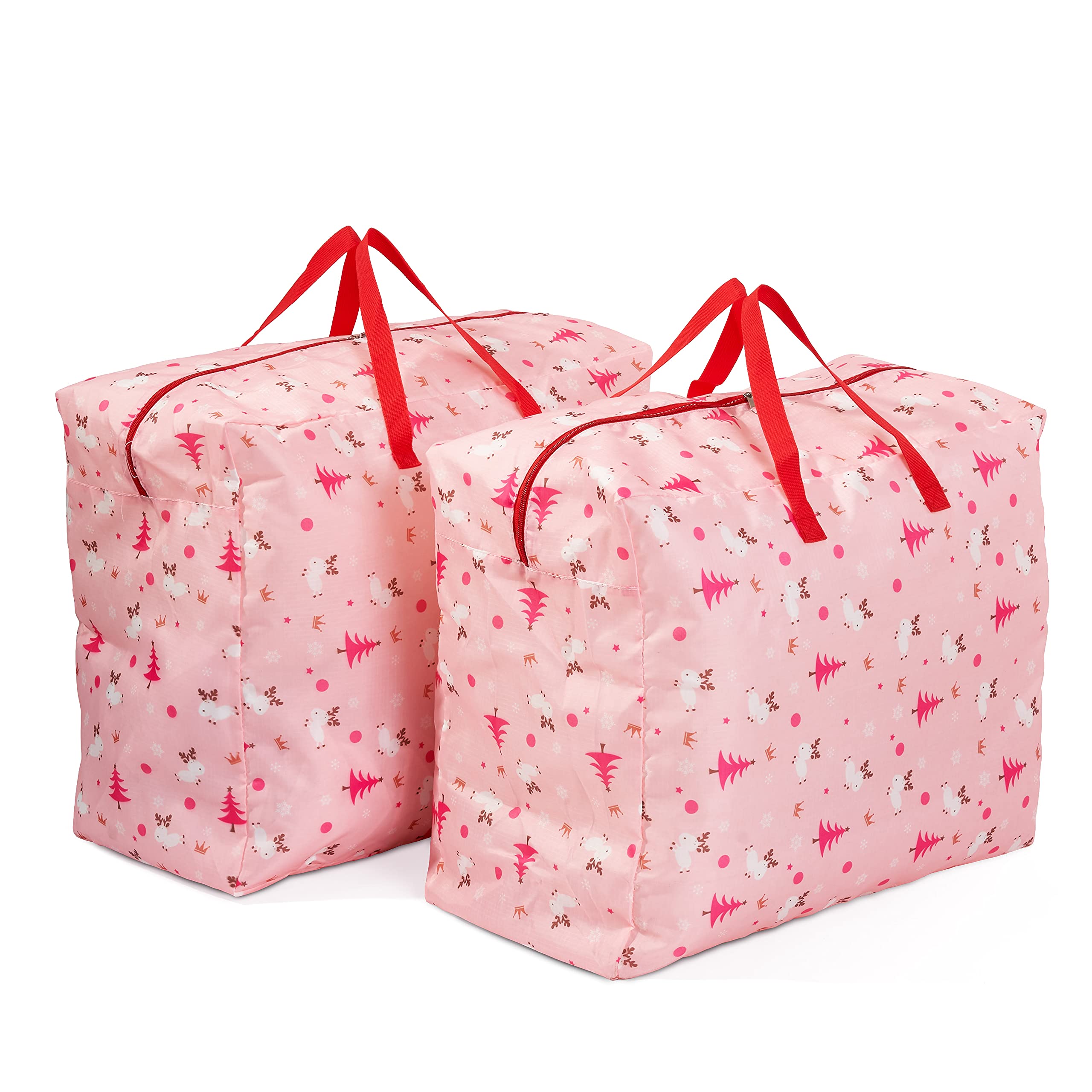 Pack of 2 Xmas Themed Storage Bags - Perfect for Carrying Christmas Gifts, Decorations, Storage & Toys