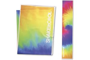 SHAKEitCOOL Original Cooling Towel – Be Cool in Style - Heat Relief, Soft, Lightweight, Sun Protection, Easy Clean - Perfect for Biking, Running, Yoga, Gym, Gardening - Tie Dye