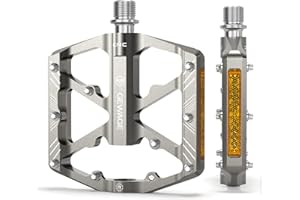 GEWAGE Bike Pedals 9/16 Inch - Bicycle Pedals with Reflectors - 3 Sealed Bearings MTB Pedals Wide Platform Pedals for Mountain Bike, BMX, Road Bike Pedals