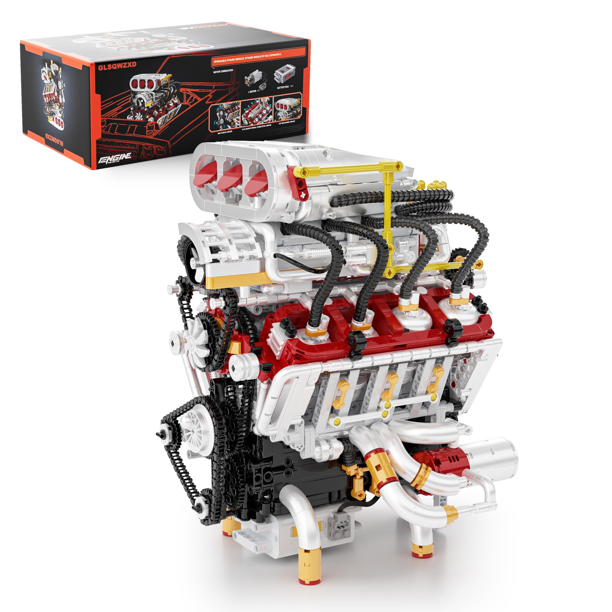 V8 Engine Model Kit, Runnable Model Engine Building Kits for Adults ...