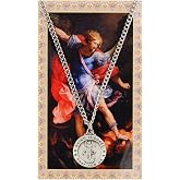 Round St. Michael the Archangel Medal with Prayer Card