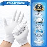 Home Solutions Premium Cotton Gloves Eczema Dry Hands Moisturising White 8 view 2
