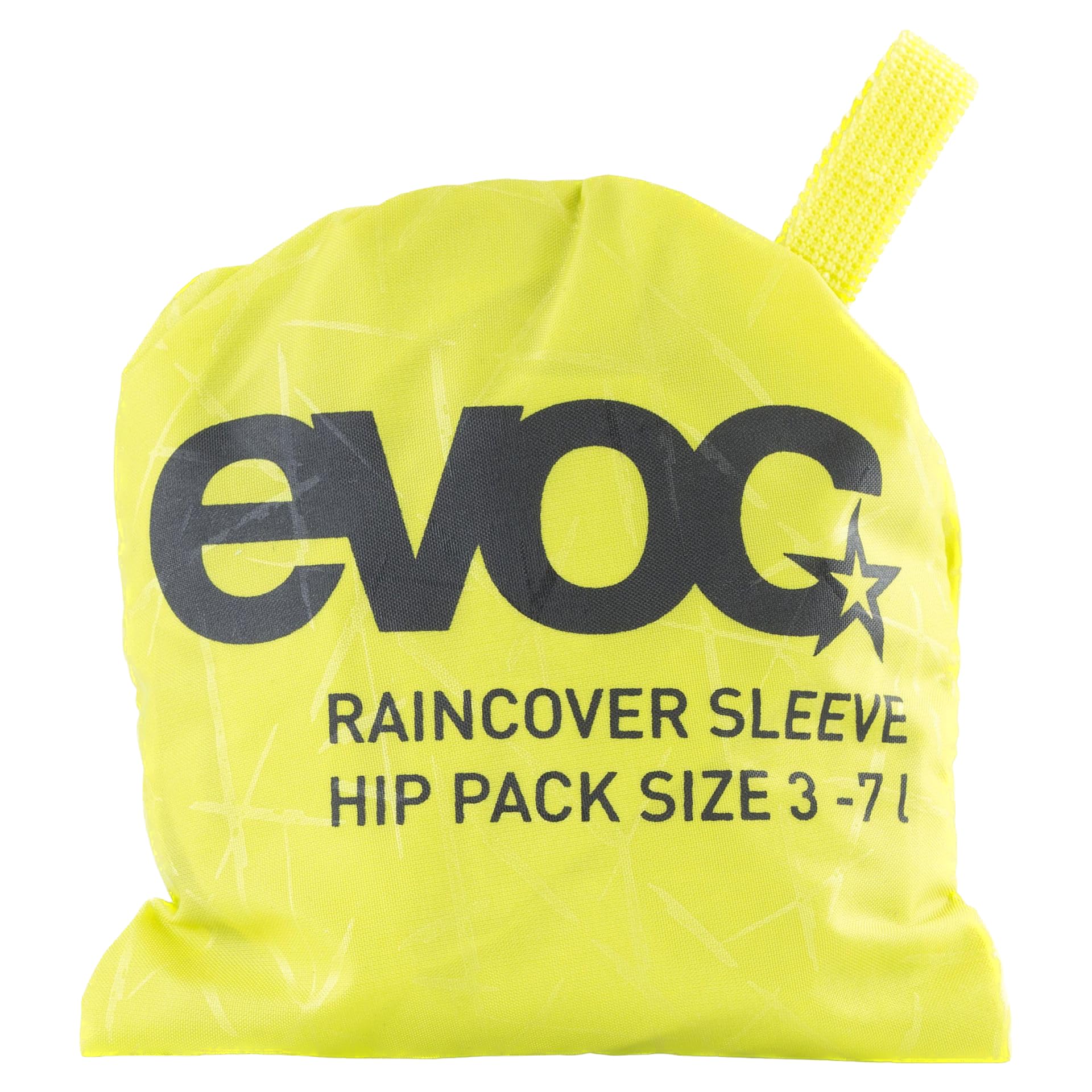EVOC RAINCOVER SLEEVE HIP PACK rain cover for 3-7 litre hip packs for outdoor activities (Onesize, waterproof, reflective logo print), colour: yellow