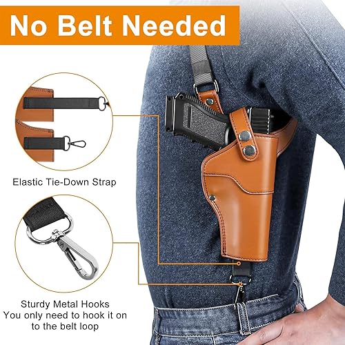 Houston Eco Leather IWB Holster | Concealed Carry For Glock 17/19, S&W M&P, Beretta 92 With Laser