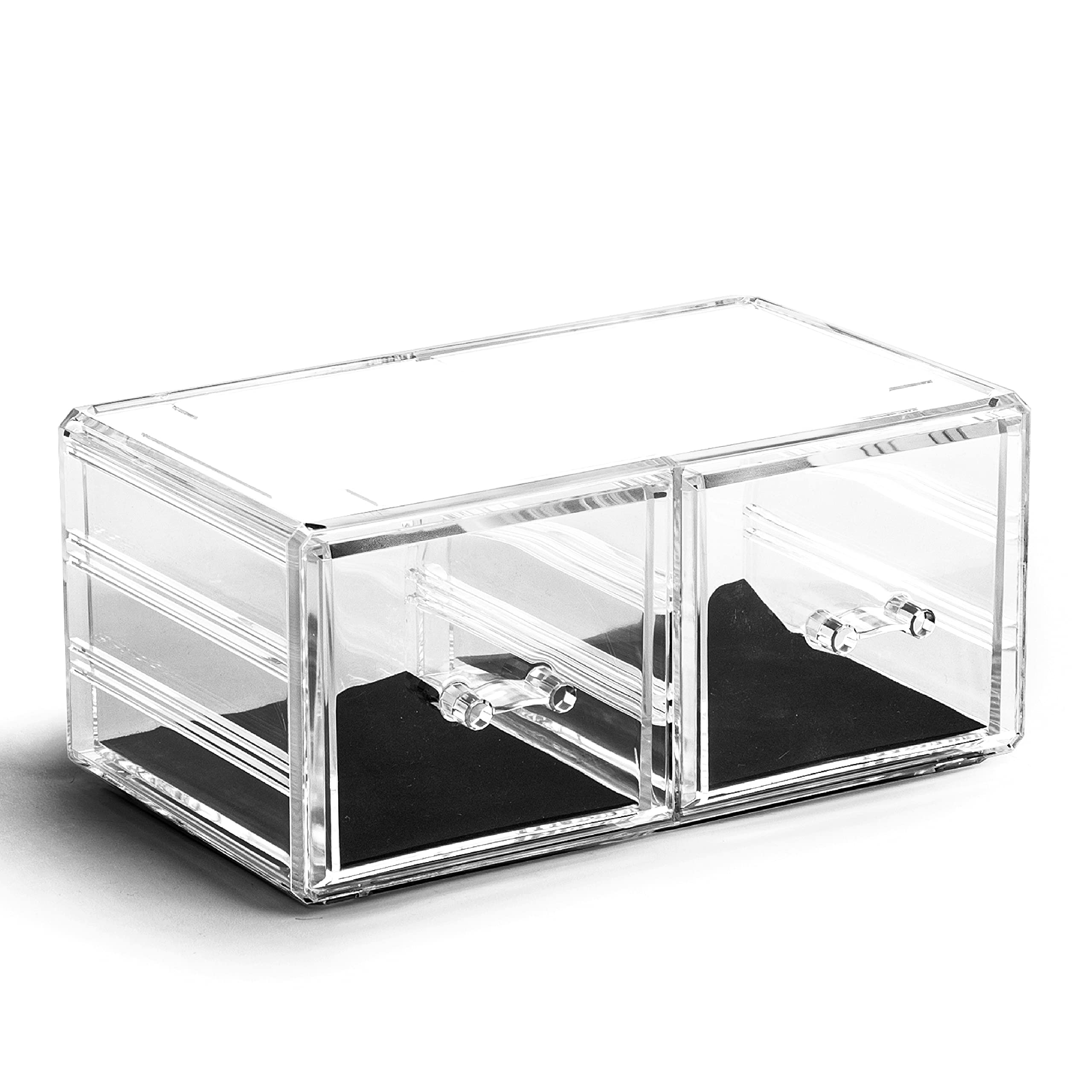 Photo 1 of BINO THE MANHATTAN SERIES Acrylic Makeup Drawer Organizer- 2 Drawer Short | Clear Beauty Organizers and Storage| Cosmetic & Makeup Drawer| Home Organization| Jewelry & Vanity Accessories Drawers
