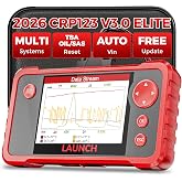 LAUNCH CRP123 V3.0 Elite OBD2 Scanner,Engine ABS SRS Transmission,3 Resets | Oil Service/Throttle Relearn/SAS Reset,2026 New Car Diagnostic Scan Tool SRS Airbag Code Reader,Lifetime Free Update