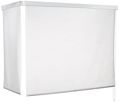 ECO-DuR 4024879001537 Kassetten ECK Duschrollo 137 x 62 cm weiß - Tropfen weiß