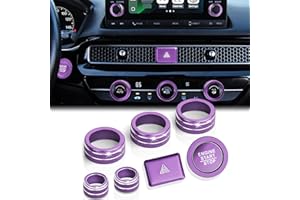 DvlynAuroa for Honda Civic Accessories 2022-2026, CRV/HRV/Acura Integra 2023-2026, Accord 2023-2025 & ADX 2025, 8PCS Aluminum Alloy Knob Cover Set (Purple) Fits 7-inch Screen with 2 Radio Knob