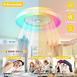 KAMLAM 24" Bladeless Ceiling Fans with