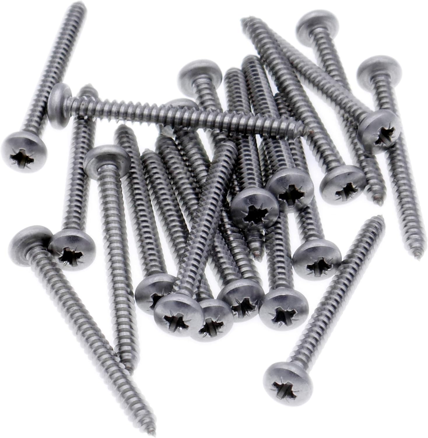 No.6 x 0.625 (3.5mm x 16mm) Pozi Pan Self-Tapping Screw - Stainless Steel (A2) (Pack of 20), 3.5x16 - A2(20)