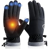 PULIOU Winter Waterproof Thermal Gloves for Men Women, Cold Weather Windproof Ski Snow Gloves with Touchscreen Fingers for Running Cycling Hiking Driving
