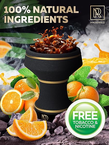 MINTY ORANGE SHISHA HOOKAH FLAVORS – 3.5 OZ (100G) TOBACCO FREE & NICOTINE FREE SHISHA – PREMIUM NON-TOBACCO HOOKAH FLAVORS – LONG-LASTING & RICH SMOKE