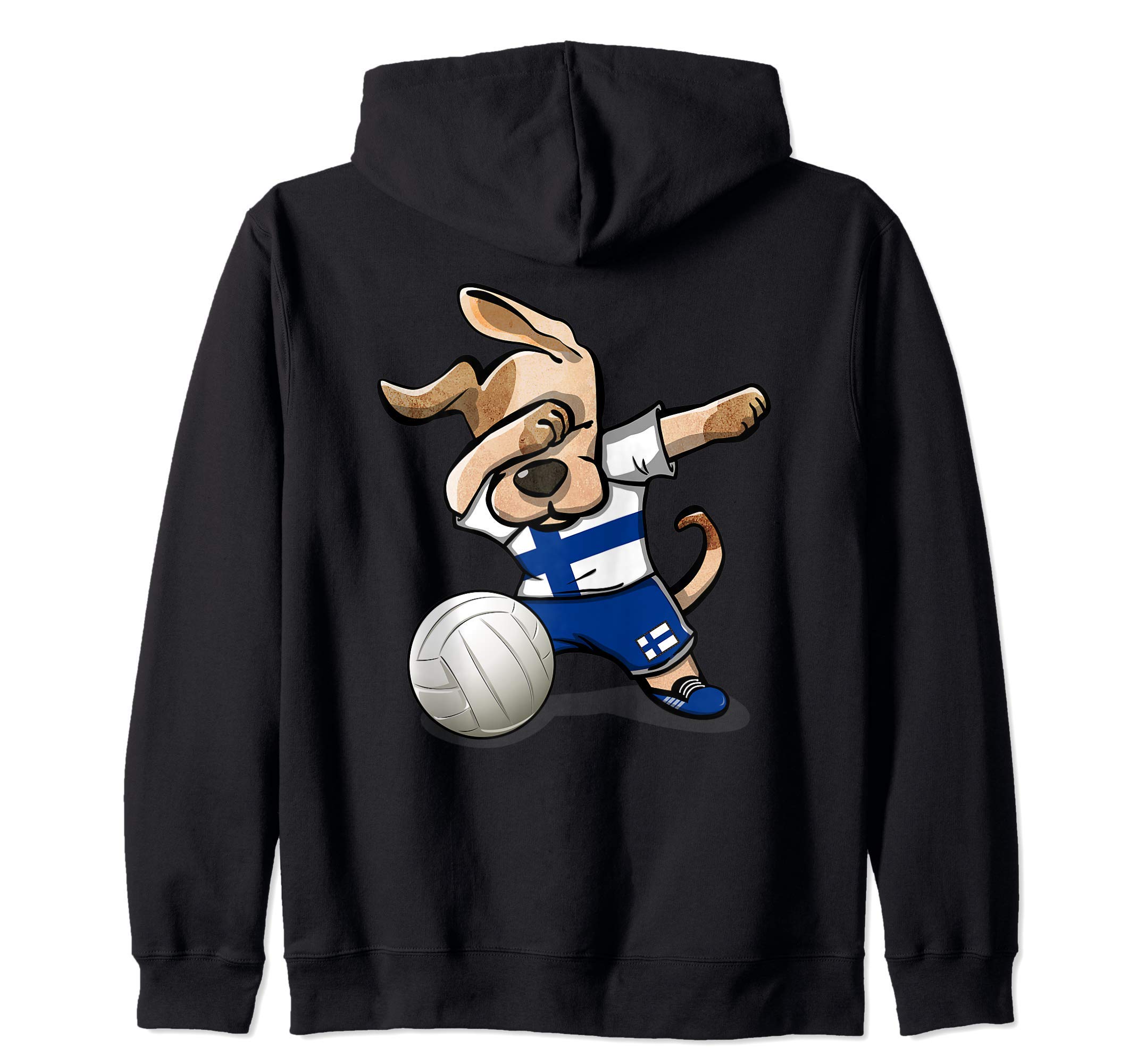 Dabbing Dog Proud Finland Volleyball Lovers Finnish Flag Zip Hoodie