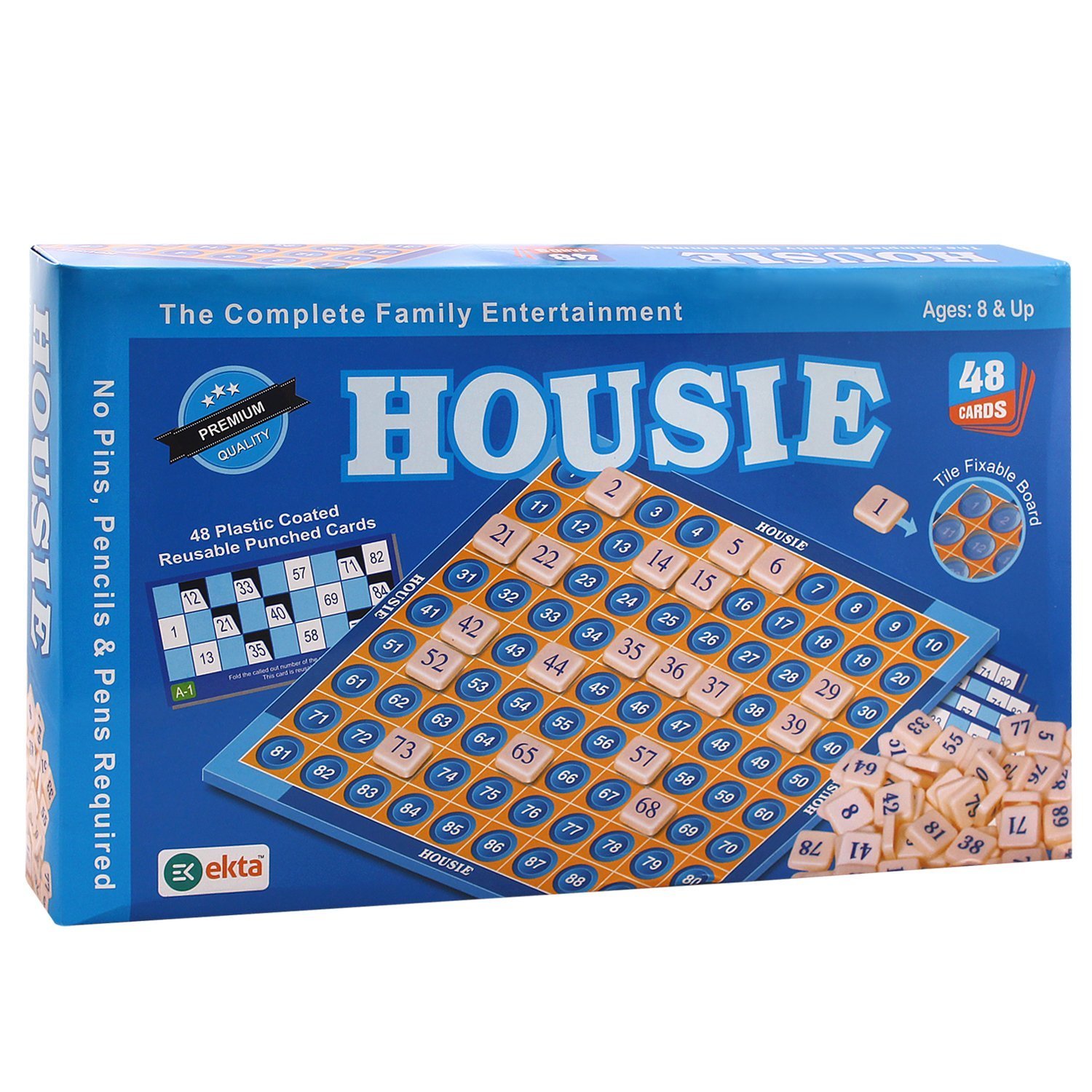 Buy House Of Gifts Housie Board Game with 48 Reusable Cards & Tile
