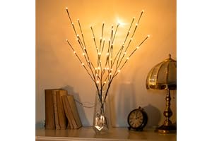 Vanthylit 3PK 30" Brown Lighted Twig Branches Pathway Light 60 LED Warm White Bulbs for Outdoor and Indoor