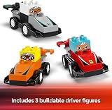 LEGO DUPLO Town F1 Team Race Cars & Drivers 10 Cars Crane Lights Podium 2+ view 6