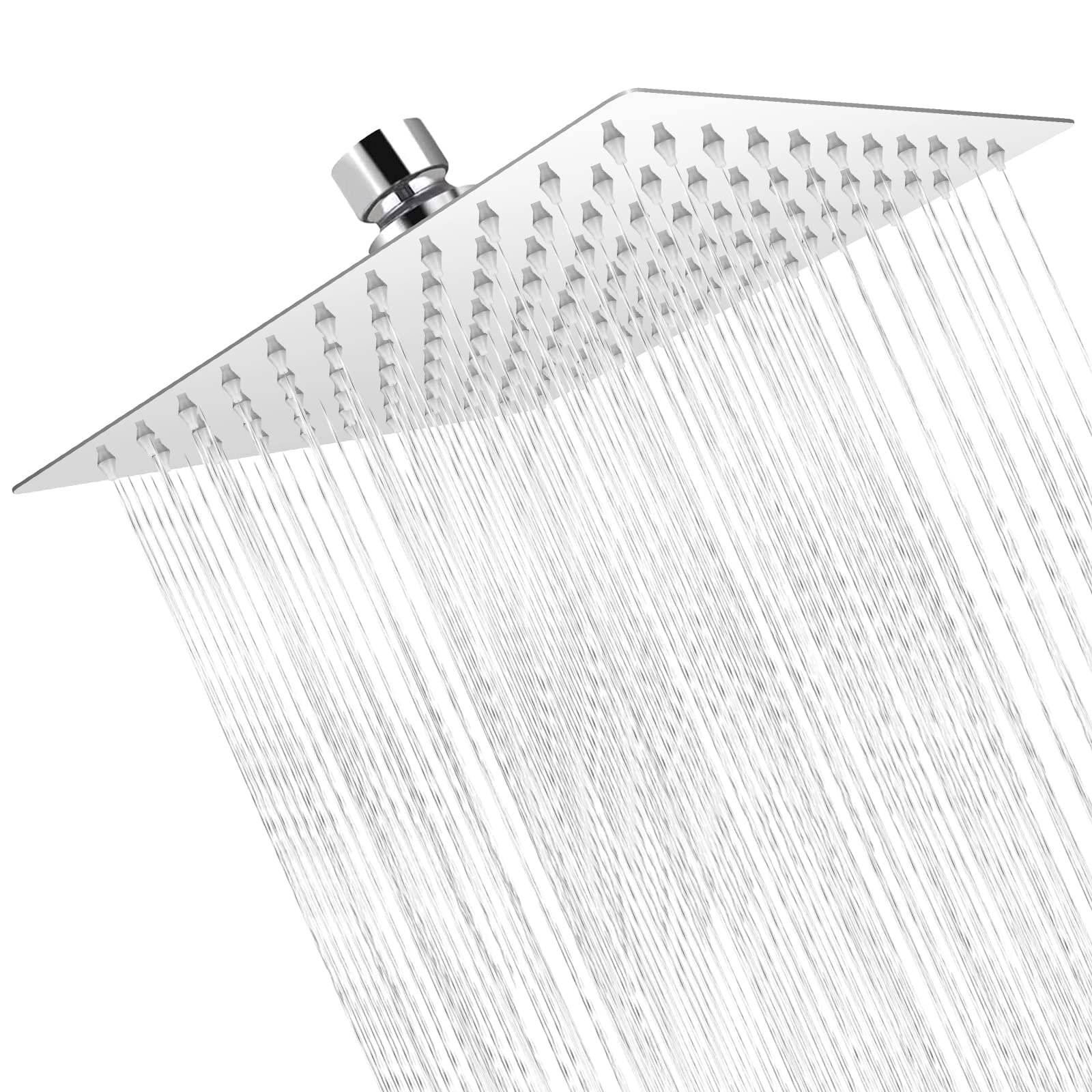 Large Shower Head, 10 Inch 360° Adjustable Angle Square Shower Head, Universal High-Pressure Rainfall Shower Heads for Bathroom, Replacement Rain Shower Heads for Bathroom
