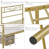 Yaheetech 3ft Single Bed Metal Slatted Frame Cloud Headboard Antique Gold view 5