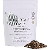 Liver Detox Tea – Caffeine-Free Herbal Blend with Dandelion Root, Milk Thistle, Schisandra, Burdock – 4 oz Loose Leaf Tea– Liver Support Cleanse Detox & Repair
