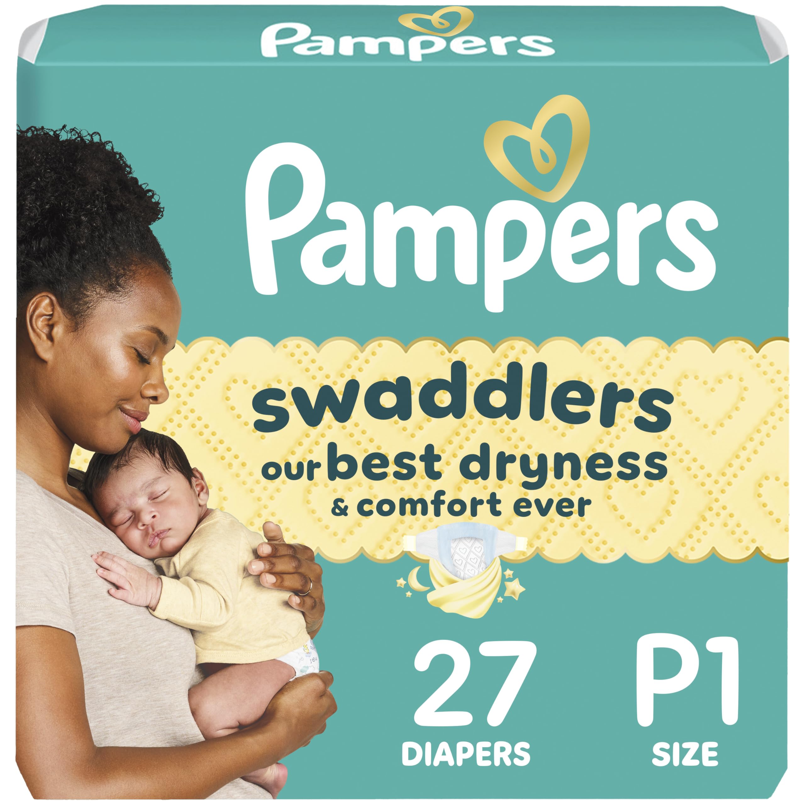 Photo 1 of Pampers Baby Diapers - Swaddlers - Size P1, 27 Count, Ultra Absorbent Disposable Preemie Diaper