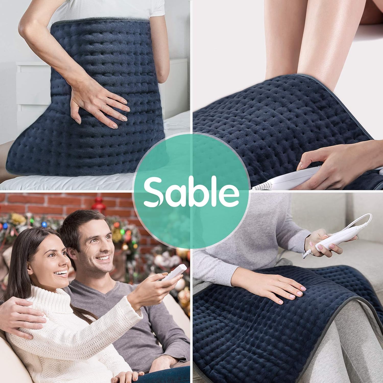 XXX-Large Sable Heating Pad for Back Pain and Cramps Relief, Fast-Heating Machine-Washable Pad - 6 Temperature Settings, Moist Heat Therapy Option, Auto Shut-Off - 17" X 33"(Upgraded Version): Health & Personal Care