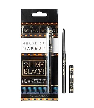 House of Makeup Oh My Black Waterproof and Smudge-free Black Kajal (0.25g) (Single)