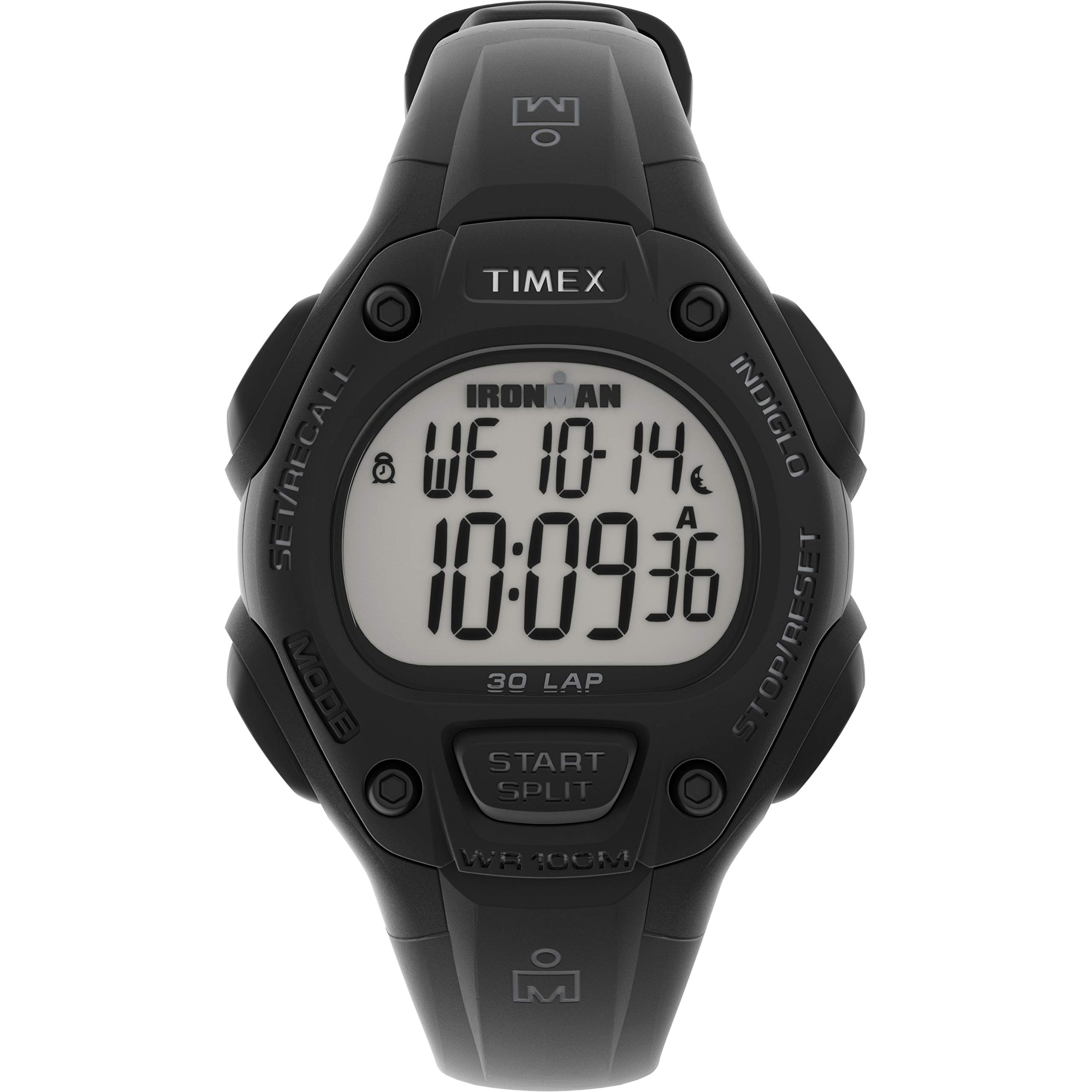 Photo 1 of Timex Unisex Ironman Classic 30 34mm Resin Strap Watch – Black Case & Top Ring with Black Resin Strap