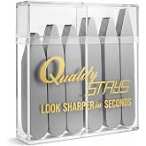 Quality Stays 52 Metal Collar Stays, Stainless Steel Dress Shirt Collar Inserts, 4 Sizes with Storage Case