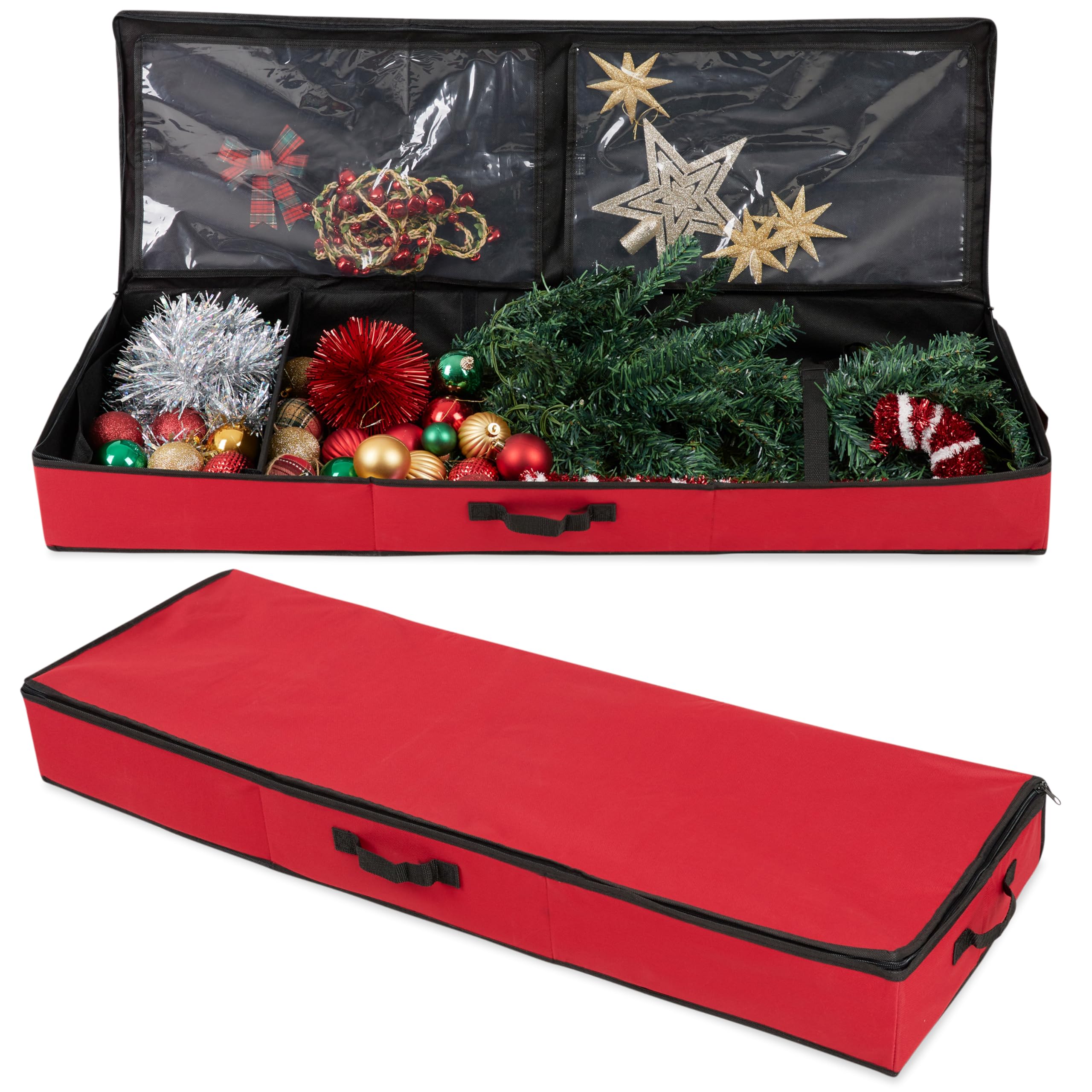 Christmas Tree Storage Bag - Zipped Christmas Storage Tree Bag with Carrying Handles Tidy Storage Solution Various Sizes (Red 100 cm)