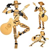 JoriBoBo T13 Skeleton Cowboy Guitarist, Poseable Action Figure, 5.5-Inch | Fully assembled skeleton cowboy with guitar, 22-point articulation and 3 pairs of interchangeable hands for play and display.
