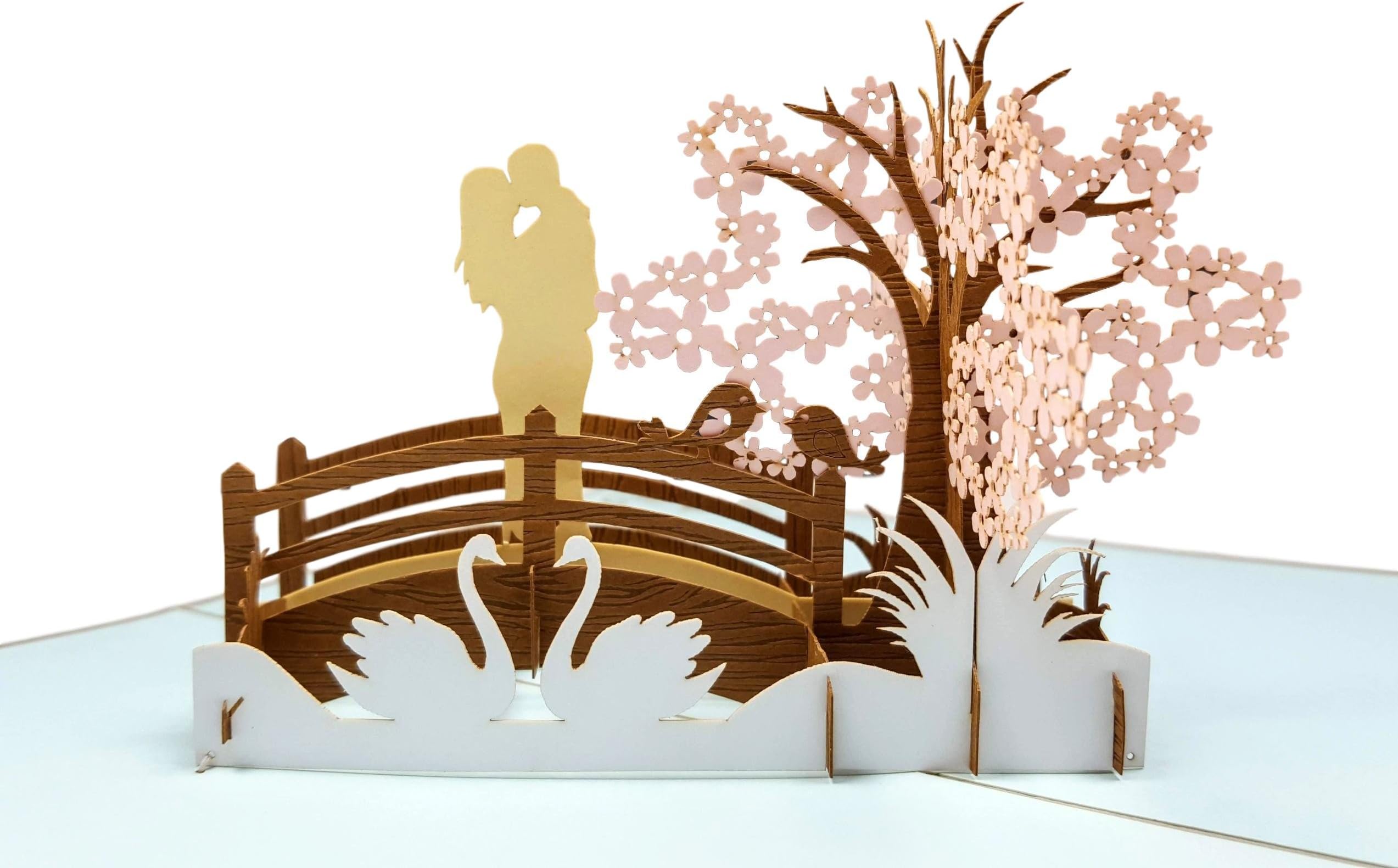 iGifts And CardsHappy 25th Anniversary 3D Pop Up Greeting Card -Soulmates, Celebration, Marriage, Being Together, Celebrate a Milestone, Silver Anniversary, Love Bridge, Congratulations, Romantic