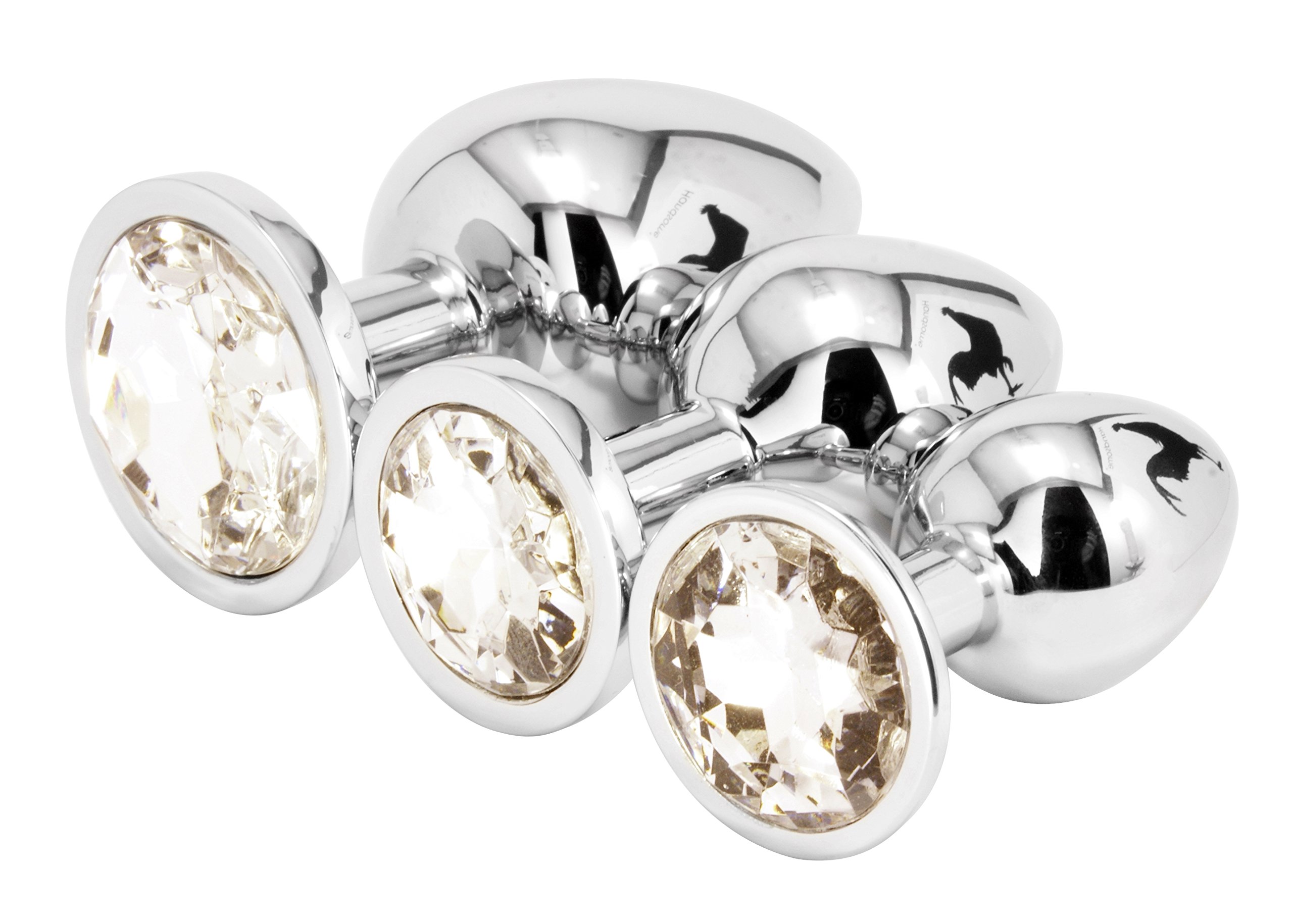 Handsome Cock Jewelled Butt Plug Set, Clear