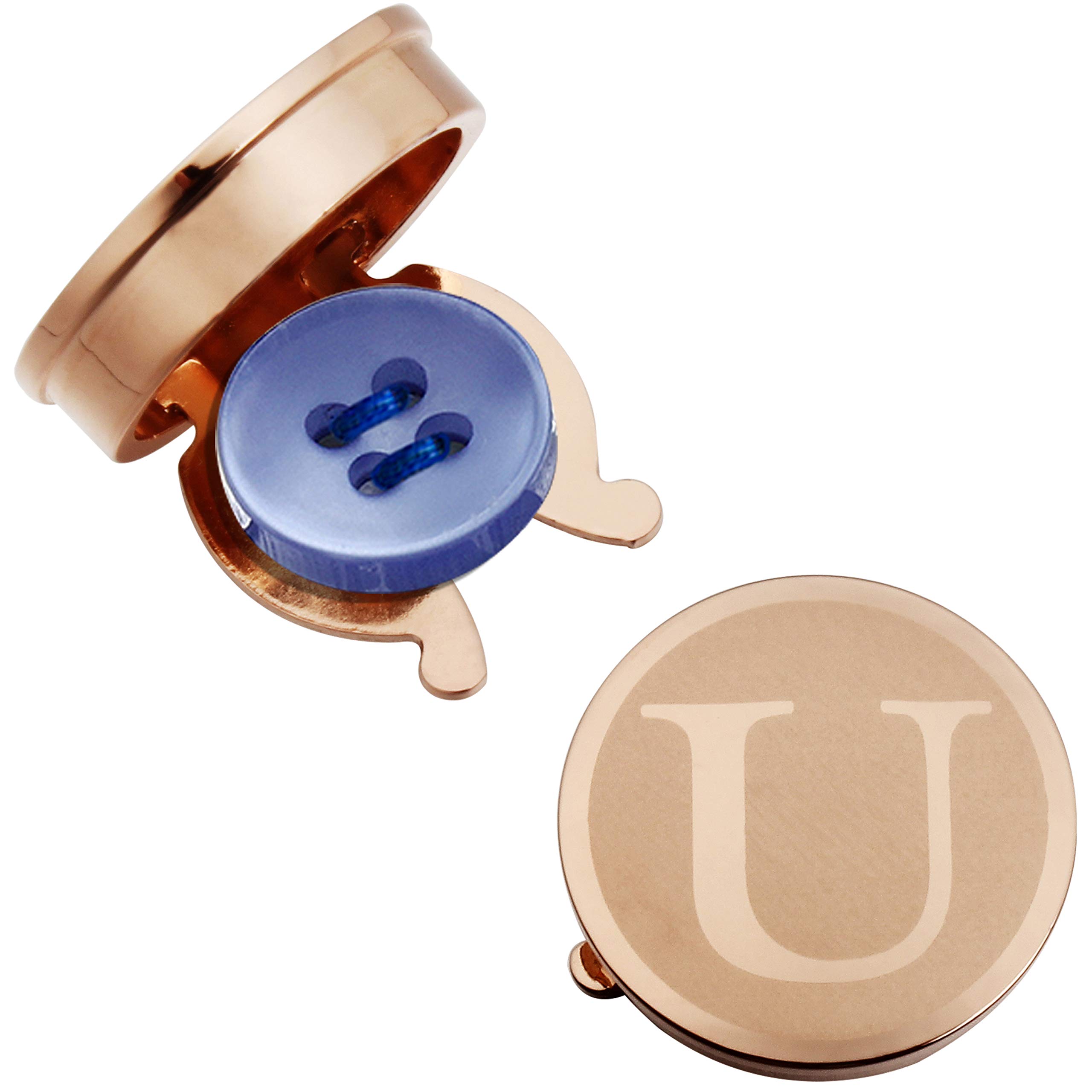 HAWSON Initial Letter Button Cover Cufflinks for Men –Wedding Business Formal Shirts