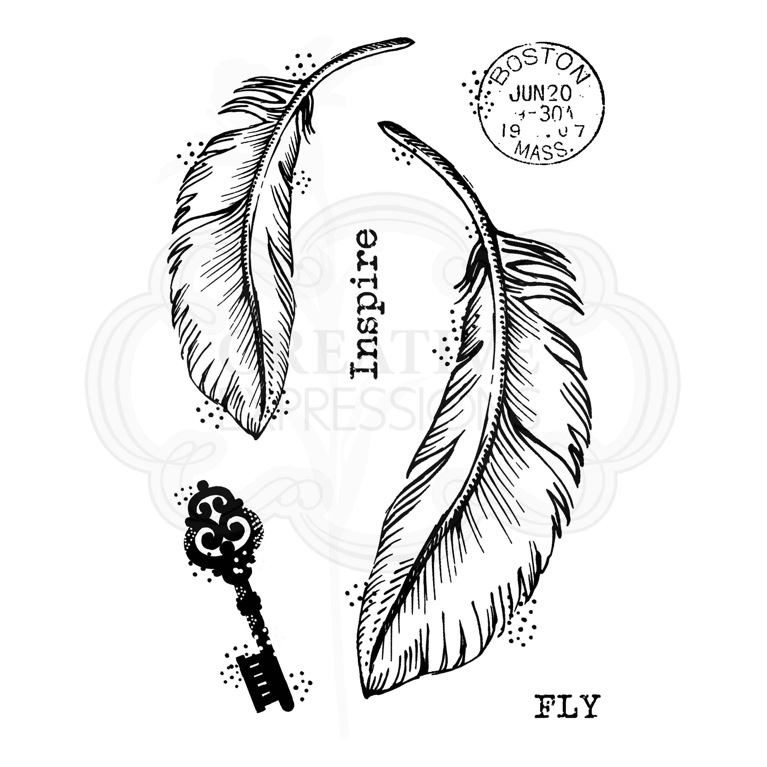 Francoise Collection - Clear Magic Stamp Set - Two Feathers