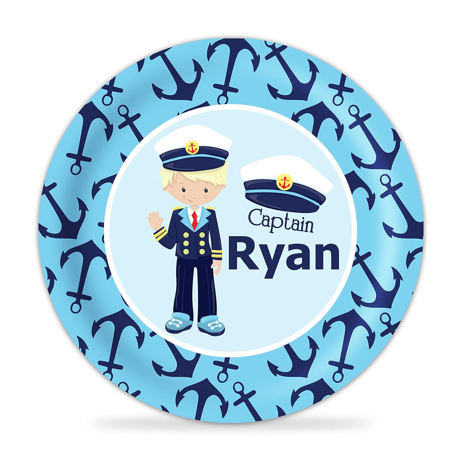 Nautical Plate Navy Anchors, Boys Nautical Melamine