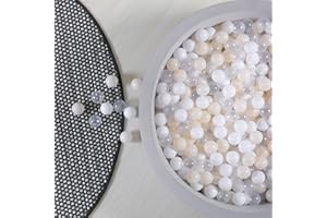 GOGOSO Ball Pit Balls Plastic Playballs for Baby Toddlers Kids Boys Girls Playhouse Decor Play Pool Fun Phthalate-Free BPA-Free Bath Toy White Beige Transparent,100 Balls