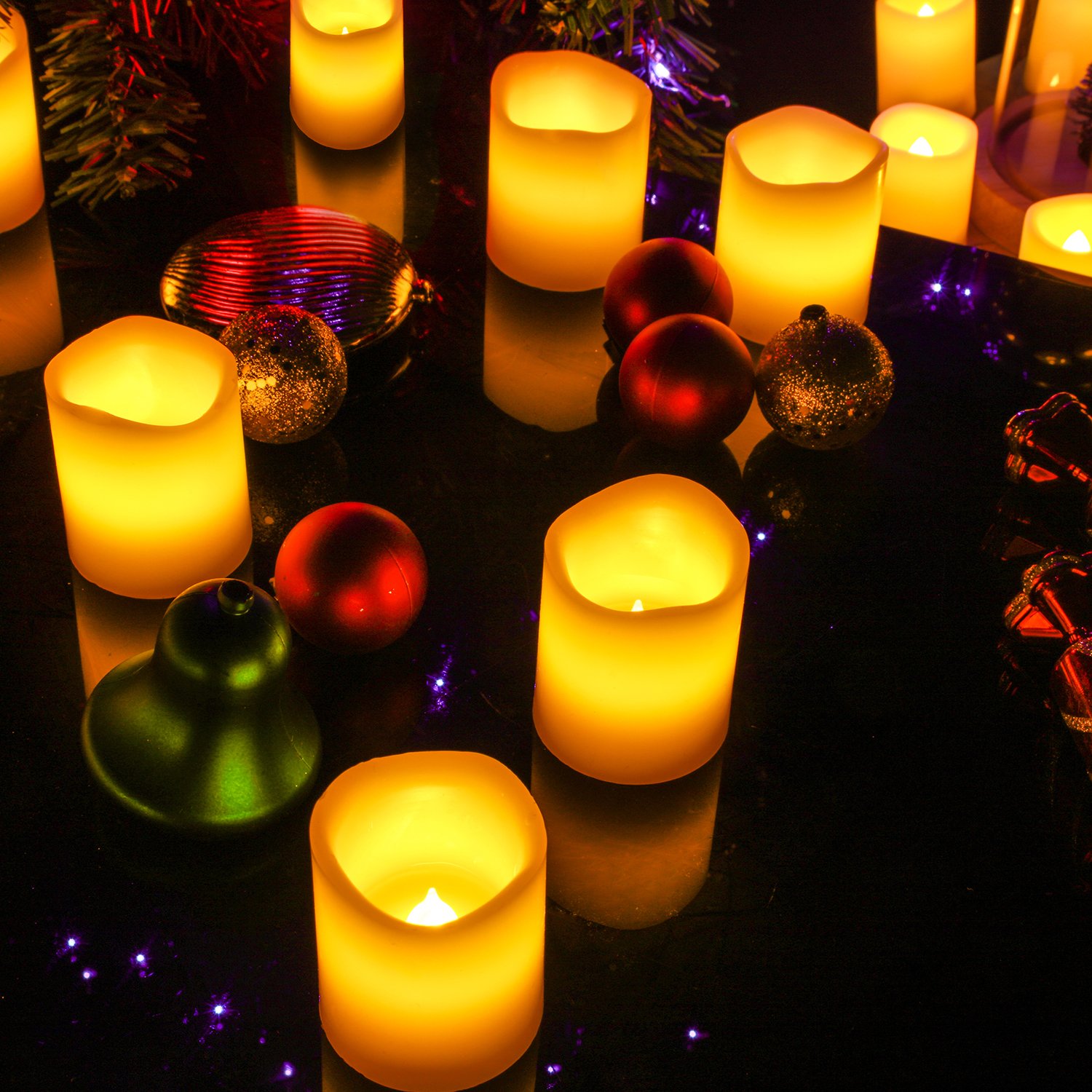 Kohree Flameless Battery Operated LED Pillar Candles Unscented Ivory