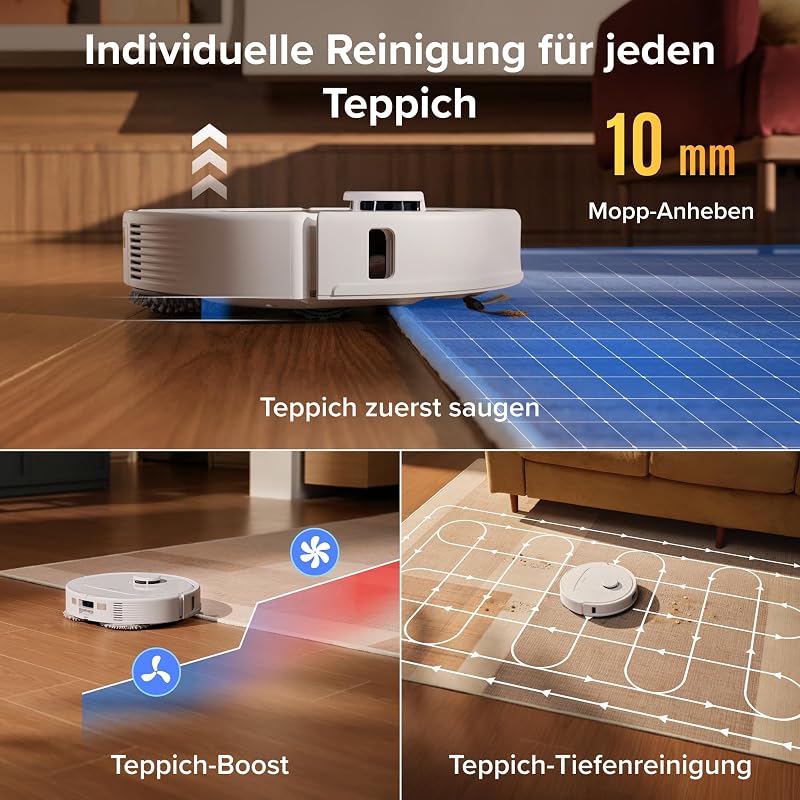 Qrevo S Pro Saugroboter mit Wischfunktion, 18.500 Pa Saugkraft