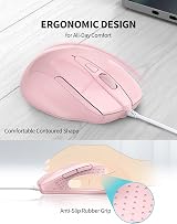 TECKNET USB Wired Mouse 6400 DPI 6-Button Ergonomic USB Computer Mouse view 3