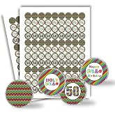 Holy @%*# 50th Birthday Party Kiss Sticker Labels, 300 Party Circle Sticker Sized 0.75” for Chocolate Drop Kisses by AmandaCreation, Great for Party Favors, Envelope Seals & Goodie Bags