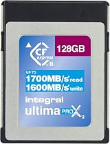 Integral 128GB CFexpress Type B 2.0 Memory Card 1700MBs Read 1600MBs Write view 2