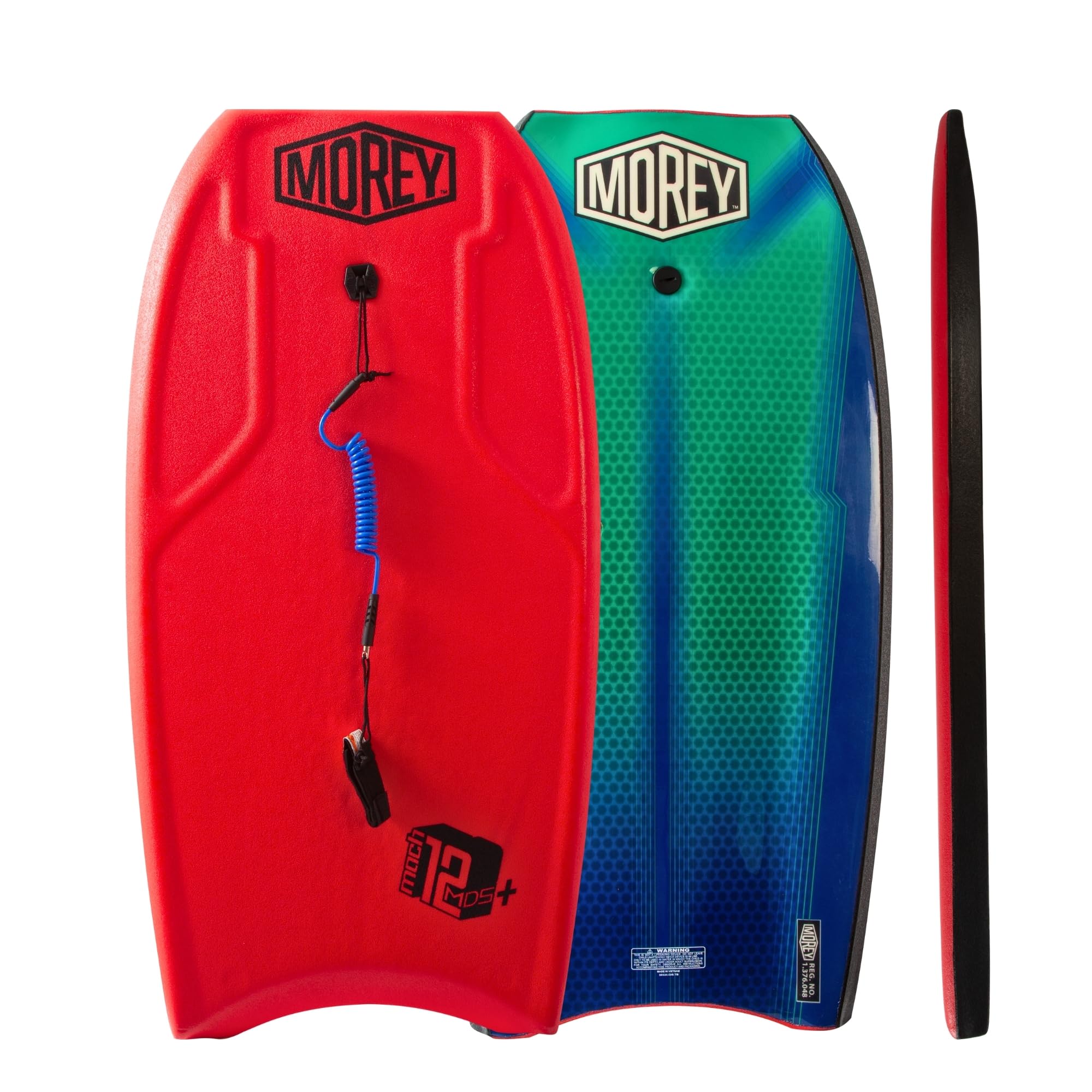 Photo 1 of (PARTIAL SET) (FAIR) MOREY® Mach 12 MDS, 42.5" Bodyboard. Dynamic Speed Body Board for Beach, Laminated, Embedded Fiberglass Stringer, with Coil Leash. Re-Engineered 2025 Model