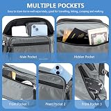 ProCase Bum Bag Waist Fanny Pack 6 Pockets Adjustable Belt Grey L view 4